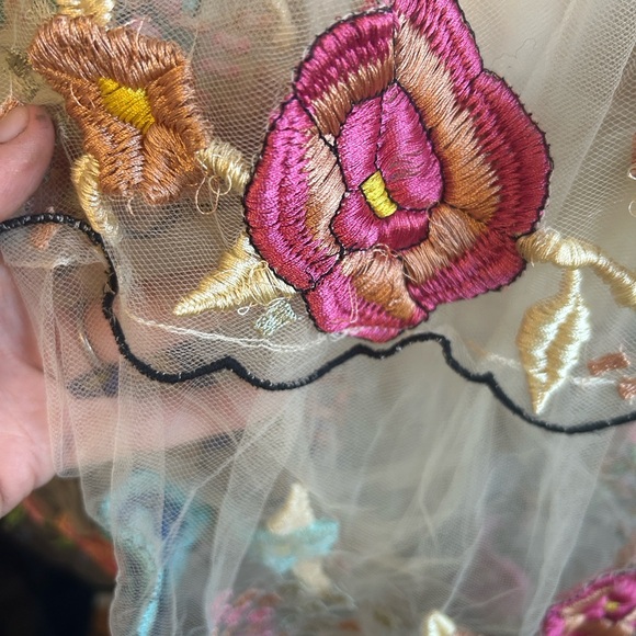 Free People Rambling Rose Tulle Tiered Dress - Picture 9 of 10